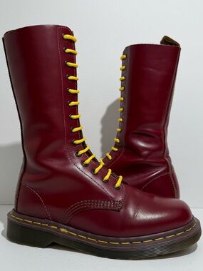 Dr. Martens Vintage 1914 Reissue England Oxblood Red Quilon Leather Boots